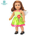 Doll Clothes for 43 cm new born doll and American doll accessories fashionable gauze dress, bow dress. 