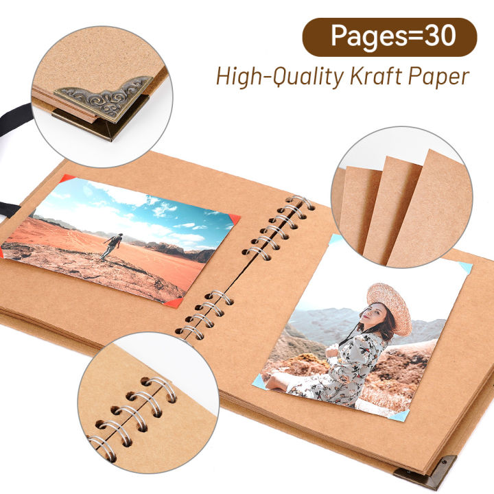 DIY%2060%20Pages%20Photo%20Album%20Kraft%20Paper%20Scrapbook%20Multifunction%20Picture%20Book%20Scrapbooking%20Albums%20Crafts%20Commemorative%20Birthday%20Gift%20Amour%20zii%20-%20Image%203