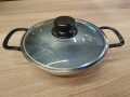 SKB Non-Stick (marble coating) 3 Layer Wok 30cm with Glass Lid, made by Stainless steel material. 