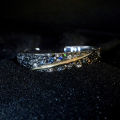 Original handmade sterling silver van gogh starry sky bracelet blue baby stone diamond birthday gift for girlfriend to boyfriend.