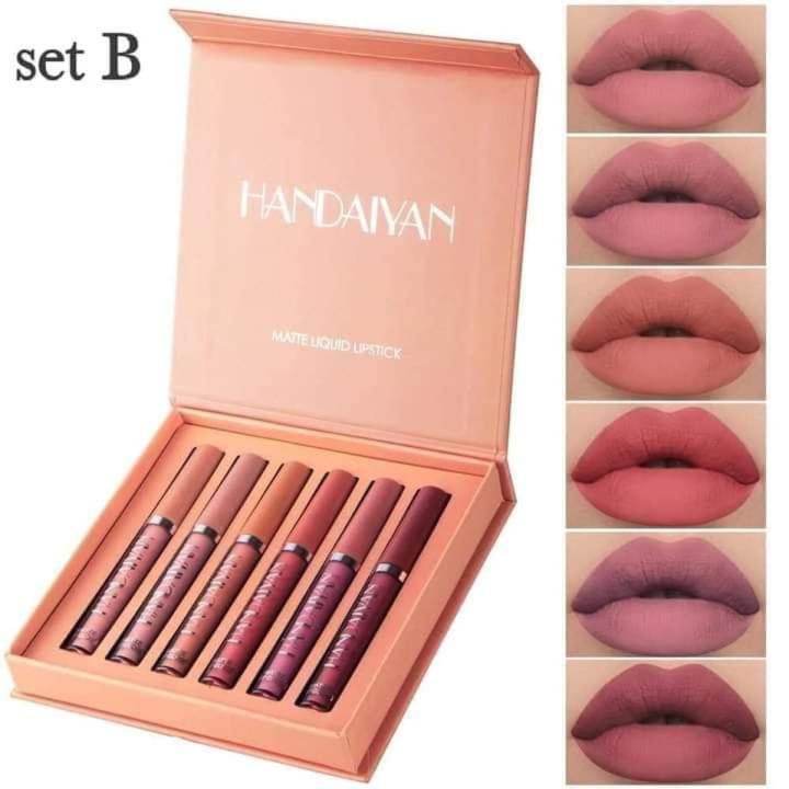 Handaiyan 6 Pieces Matte Liquid Lipstick Set - B