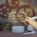 [TB]3D Acrylic Message Note Board LED Night Holiday Light Decorative Lamp for Creative Keeps Notes Drawing Table Home Décor/Bedroom/Gift/Office Decoration/Erasable (Acrylic Message Board Round). 