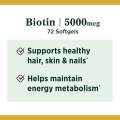 Nature’s Bounty Biotin 5000 mcg - 72 Softgels.