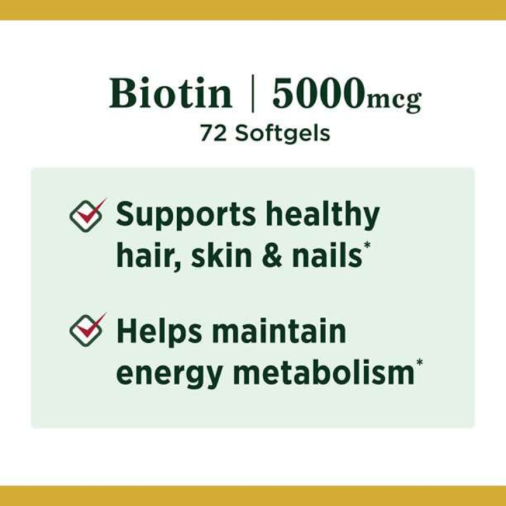 Nature%E2%80%99s%20Bounty%20Biotin%205000%20mcg%20-%2072%20Softgels%20-%20Image%202