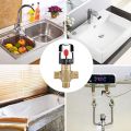 JAEEE Thermostatic Mixing Valve Solid Brass G1/2 for Shower System Water Temperature Control Pipe Basin Thermostat Control.