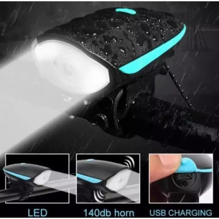 Bicycle Light and Horn cycle Light+Horn rechargeable waterproof