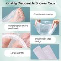 100/200pcs Disposable Shower Cap Elastic Plastic Waterproof Shower Hair Caps for Spa Salon Beauty Hair Hats Bathroom Supplies. 