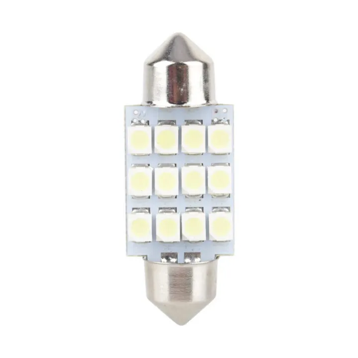 White%20LED%20Car%20Bulb%2031mm%20Festoon%2012%20SMD%20Dome%20Map%20Interior%20Light%20Lamp%20DE3175%20-%20Image%203