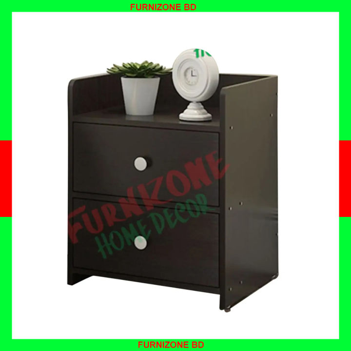 Modern Bedside Table, Drawer with Storage Shelf, Modern Stand Bedroom Furniture Quarto Cabinet Bedside Table By FURNIZONE BD