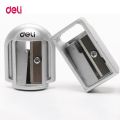 Deli Zinc Alloy Pencil Sharpener Silver Metal Sharpener School Office Sharpener Stationery Supplies.