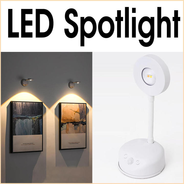 Adjustable LED Spotlight Easy Installation Rechargeable Portable Picture Light Dimmable Painting Light for Home Decor Gallery