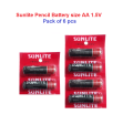Sunlite Pencil Battery Heavy Duty Size Aa 1.5V Pack Of 6 Pcs - Rechargeable Battery.