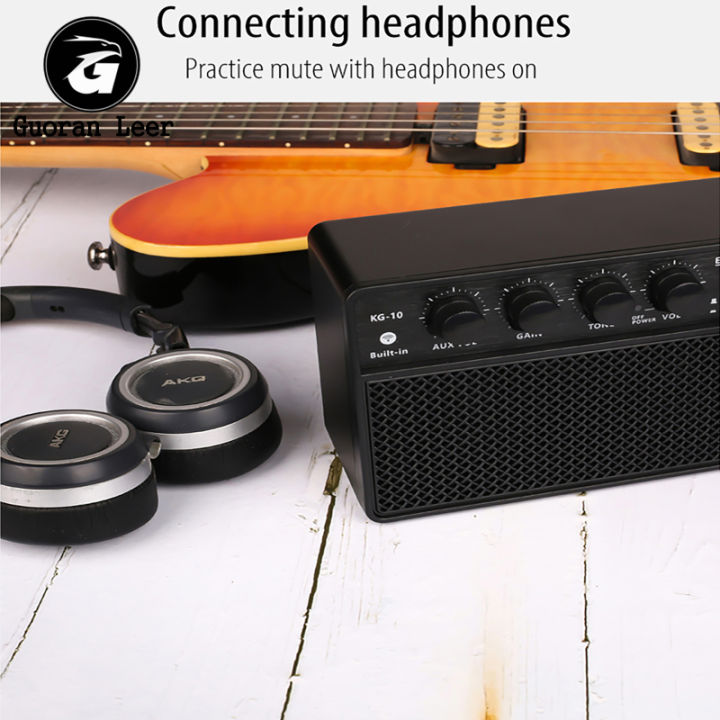 KG-10 Electric Guitar Amplifier With 6.35mm Universal Input Interface Lightweight Portable Speaker Electric Bass Amplifier For Smart Phones Tablet Laptop