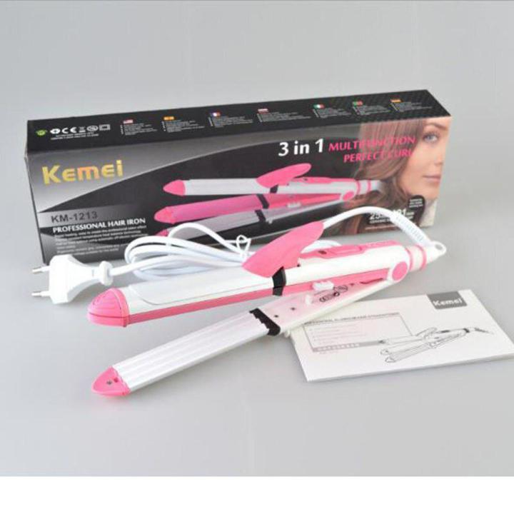 Kemei Hair straightener 3 in 1 Hair Curler Iron km-1213