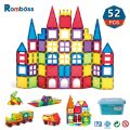 52 PCS Big Size Magnetic Construction Building Blocks Sets Montessori Educational Toys DIY 3D Magnetic Tiles for Kids Gifts. 