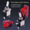 12V 20A Auto Car Boat Truck Illuminated LED Toggle Switch Control on/off with Safety Aircraft Flip up Cover Red. 