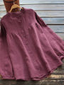 Ladies Chemise tops  Cotton And Linen Whistles Top Plus Size Blouse Women's linen blouse. 