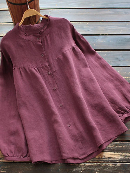 Ladies%20Chemise%20tops%20%20Cotton%20And%20Linen%20Whistles%20Top%20Plus%20Size%20Blouse%20Women's%20linen%20blouse%20-%20Image%203