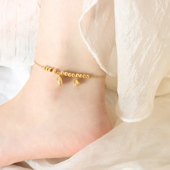 New%20Chinese%20style%20hot%20selling%20personalized%20fashion%20lotus%20lotus%20pendant%20titanium%20steel%20beaded%20anklet%2018k%20gold%20plated%20foot%20jewelry%20women's%20jewelry%20-%20Image%206