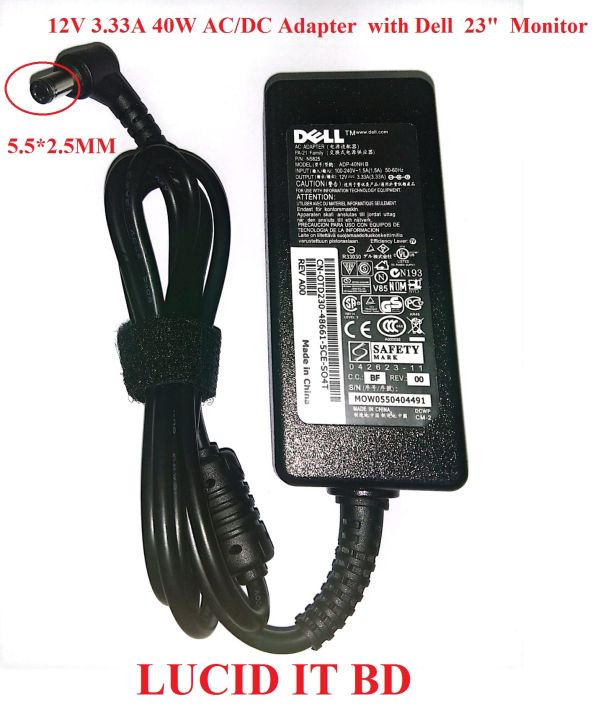 12V 3.33A 40W AC/DC Adapter Compatible with  S2340 23 Monitor ADP-40DD B U1000EA 631639-001 S2230 S2240M U2312HM PA-1041-71 S2440L S2740L S2240L S2240T S2330MX S2216H S2218H Power Charger