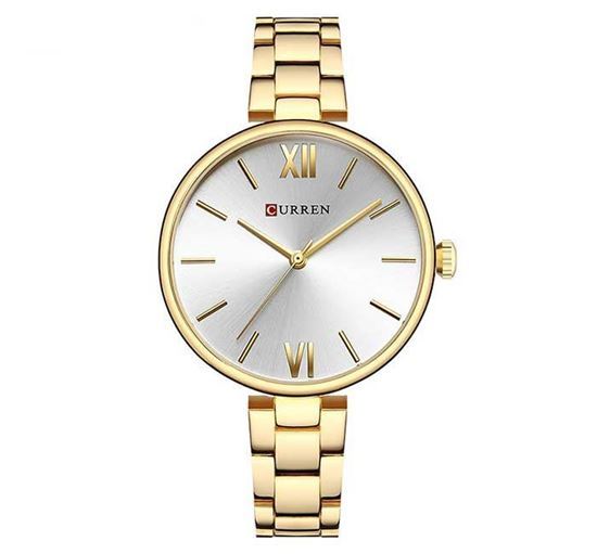 Curren 9017 Stainless Steel Analog Watch For Women -  Gold , White -  Watch For Women