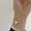 Trendy Fashionable Metal Love Necklaces for Girls Simple Stylish - Sweater Chain Heart Shape Pendant Chain Necklace for Women Fashion Jewelry. 