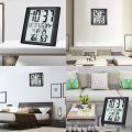 Temperature and Humidity Digital Wall Clock 8.6-inch Large Screen Time. 