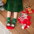 5pcs Students Baby Sock In The Tube Children's Sock Autumn Winter New Children's Socks Boys Girls Cartoon Red Christmas Socks. 