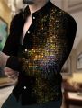 Luxury Prom Party Glow High Quality Button Top Fashion Polo Long Sleeve Shirt Clear Pattern Hot Selling Men's Plus Size S-6XL. 