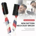 Newest Double-sided Professional Barber Neck Brush Comb Shaving Beard Salon Carving Duster Striped Cleaning Brush Hair Cutting. 