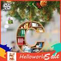 HelloWorld Car Pendant Creative Vintage Bookcase Design Alphabet Hanging Charm Accessories.