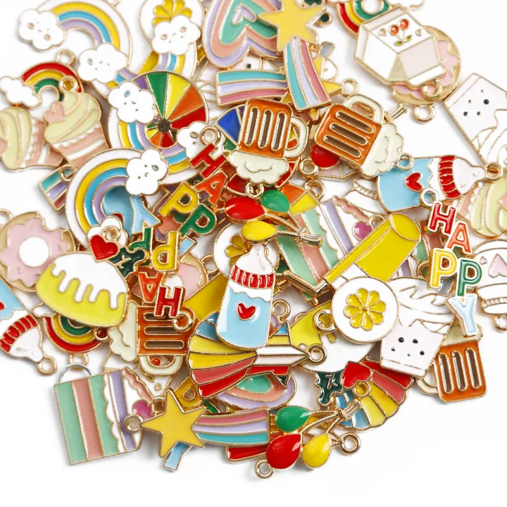 4Pcs%20Metal%20Enamel%20Rainbow%20Cake%20Charms%20Pendant%20For%20DIY%20Jewelry%20Making%20Necklace%20Bracelet%20Accessories%20-%20Image%202
