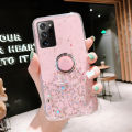 Casinglee for Galaxy Note 20 case Shiny Ring Glitter Soft Transparent Holder Stand Back cover with String for Samsung Galaxy Note20 Phone cases cover Stars Moon Girls. 