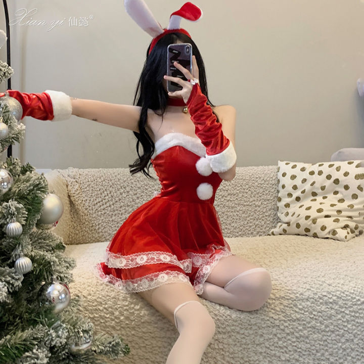 Red%20Women%20Christmas%20Santa%20Claus%20Cosplay%20Costume%20Winter%20Off%20Shoulder%20Dress%20Tube%20Dresses%20Red%20Christmas%20Dress%20-%20Image%202
