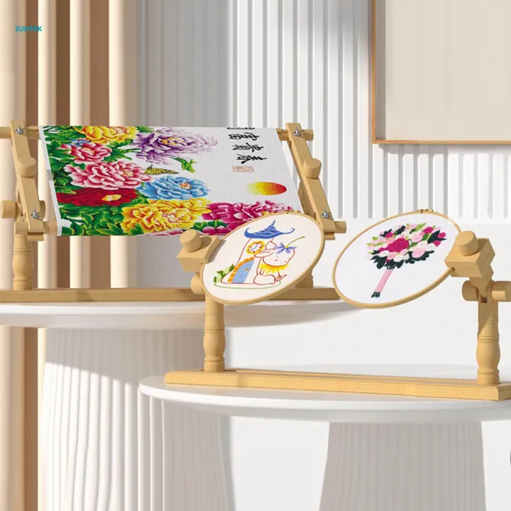 Wood%20Quilting%20Frame%20Lap%20Stand%20Embroidery%20Sewing%20Stand,%20Rotated%20Stitching%20Frame%20Cross%20Stitch%20Hoop%20Clip%20for%20Art%20Crafts,%20Sewing,%20Needlework%20-%20Image%208