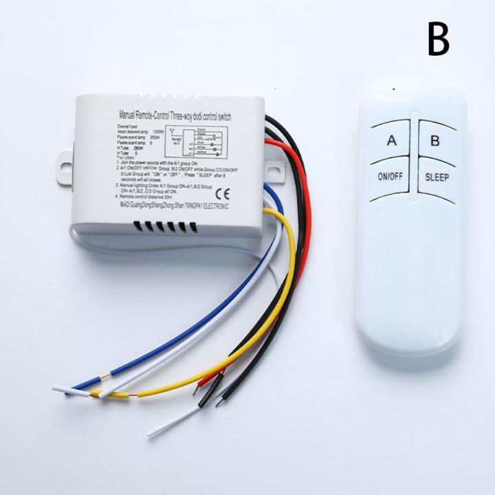 Wireless ON/OFF 220V Lamp Remote Control Switch Receiver Transmitter ...