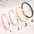 Thin Stackable Minimalist Simple Dome Couples Rose Gold Silver Black Plated Titanium 1MM Wedding Band Ring For Men Women. 