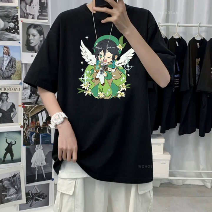2023%20Fashion%20Game%20Anime%20Genshin%20Impact%20Kawaii%20Klee%20Qiqi%20Gan%20Yu%20Short%20Sleeve%20T-Shirt%20Harajuku%20Summer%20Casual%20Oversize%20Women%20Men%20T%20-%20Image%205