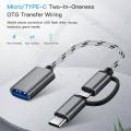 Premium Quality 2 in 1 Micro USB & Type C OTG Cable.