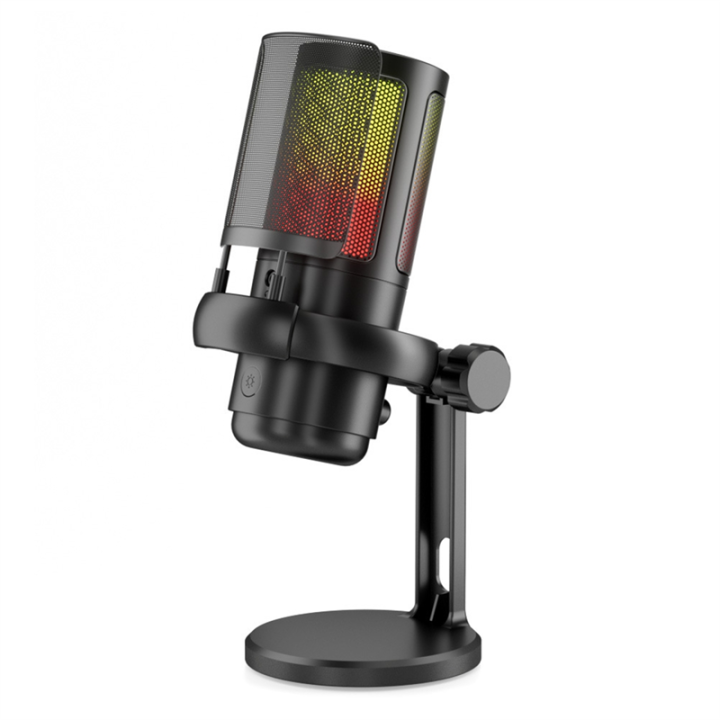 Gaming RGB Microphone, USB PC Mic for Streaming, Podcasts, Recording, Condenser Computer Desktop Mic on for // Durable Easy to Use