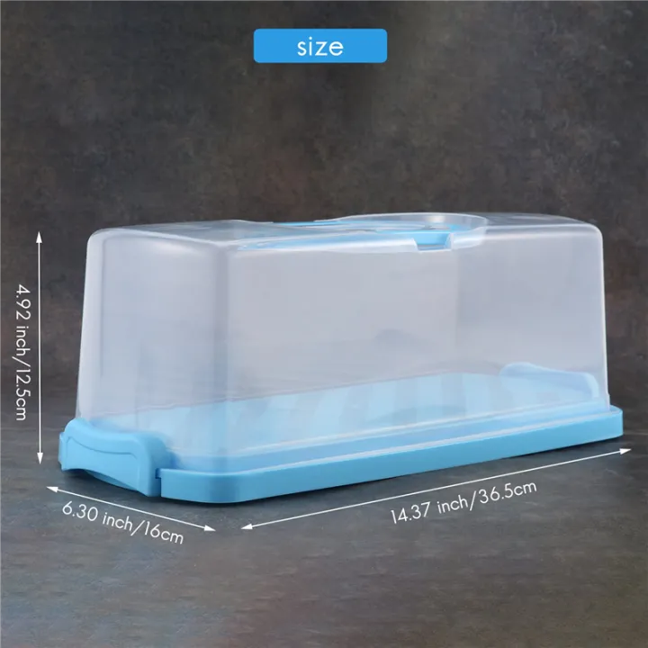 Portable%20Bread%20Box%20with%20Handle%20Loaf%20Cake%20Container%20Plastic%20Rectangular%20Food%20Storage%20Keeper%20Carrier%2013Inch%20Translucent%20Dome%20for%20Pastries,%20Bagels,%20Bread%20Rolls,%20Buns%20-%20Image%208