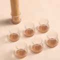 8pcs Round Chair Feet Cover Transparent Rubber Non-Slip Chair Leg Caps Silicone with Felt Chair Feet Pads Furniture. 