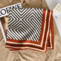 New Cotton and Linen Small Square Towel Simple Style Black and White Geometry Striped Small Scarf Decorative Printed Silk Scarf Bag Headscarf.