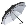 Black Umbrella, 8 Ribs Semi Auto, Black Fabric, Wind and Rain Proof (Heavy-duty, three-folding, dual-purpose umbrella designed for rain and sun protection). 