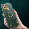 For Realme C25 / Realme C25S case Crocodile Pattern Leather Back Cover cases Ring Stand Holder Cover Realme C25S / C25 Phone cover. 