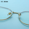 OQ BOGA 4 Colors Proof Radiation Anti Blue Light Metal Full Rim Computer Glasses Women Men Fashion Eye Protection Irregular Pearl Frame Eyewear. 