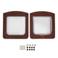 Square PP Controllable Switch Pet Door Dog Cat Flap Door Coffee Color. 