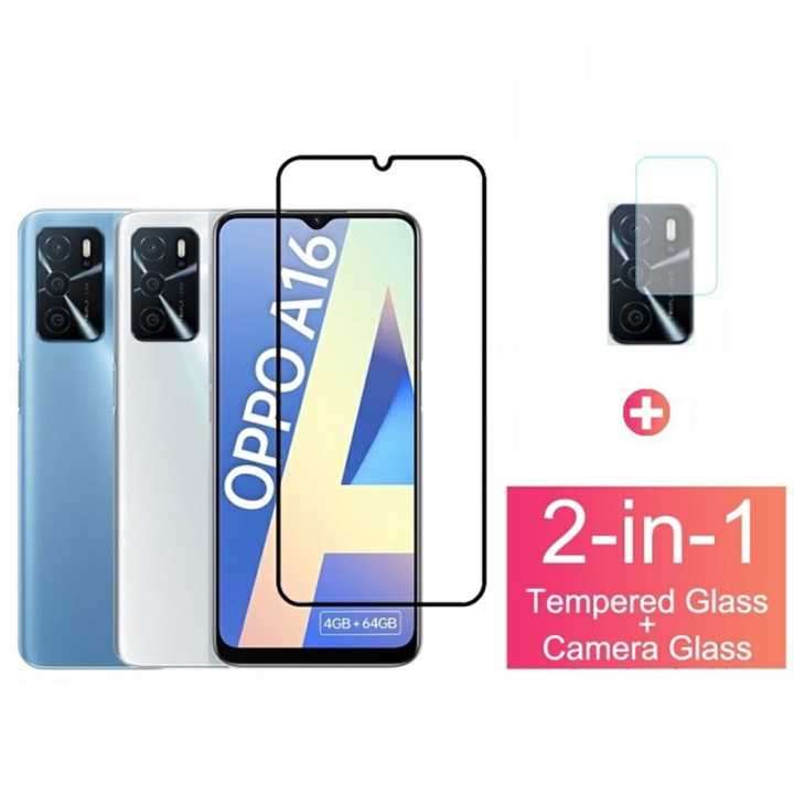 For Oppo A16 Glass Screen Protector + Camera Protector 2IN1 Combo
