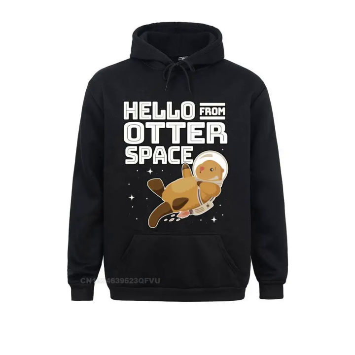 Space Astronaut Funny Otter Pun Gag Man Special Crazy Harajuku Anime Cotton Pullover Hoodie Birthday Anime Sweater