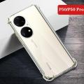 Huawei P50 Pro Camera Protection Premium Silicone Case Crystal Clear Soft TPU Ultra-Thin Transparent Flexible Protective Mobile Phone Back Cover. 